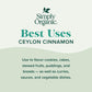 Simply Organic Ceylon Ground Cinnamon, Non-GMO, Vegan, 2.08 oz (Pack of 3)
