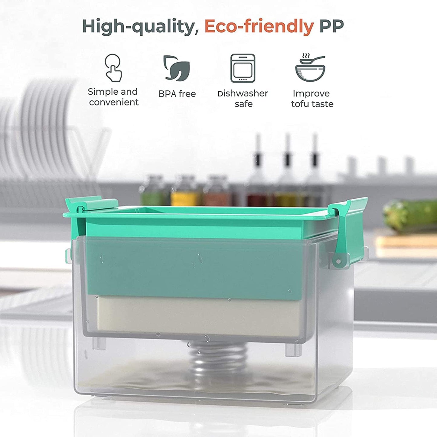 Large Tofu Press, Yarkor Tofu Presser For 12-16 Oz Bricks Firm Tofu Or Extra Firm Tofu, Built-In Drip Tray, Simple And Effective