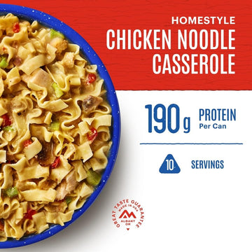 Mountain House Homestyle Chicken Noodle Casserole Freeze-Dried Food For Camping, 10 Servings, 30-Year Shelf-Life
