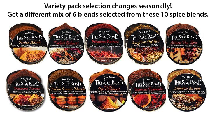 Exotic Spice Blends 6-Pack Gift Set from The Silk Road Restaurant, No Salt | All Natural Seasoning | Vegan | Gluten Free Ingredi