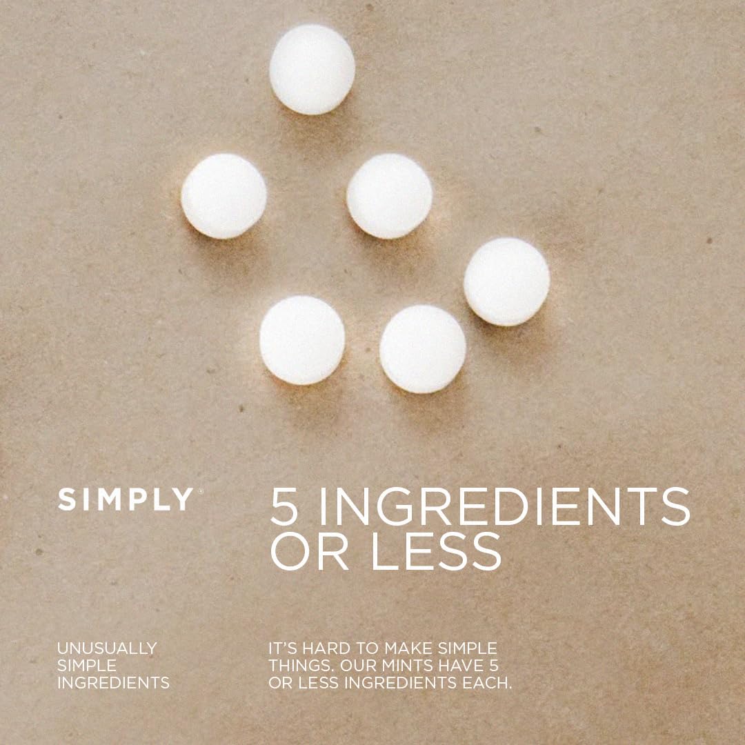 Simply Mints | Peppermint & Lemon Breath Mints Variety Pack | Pack Of Six (180 Pieces Total) | Zesty & Refreshing + Aspartame-Fr