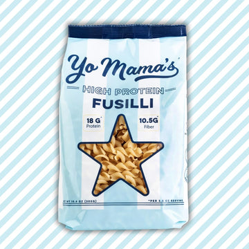 Yo Mamas Foods High Protein High Fiber Fusilli Pasta | (3) 10.6 Ounce Bags. | Plant Based, Low Glycemic, and Gluten Free with C