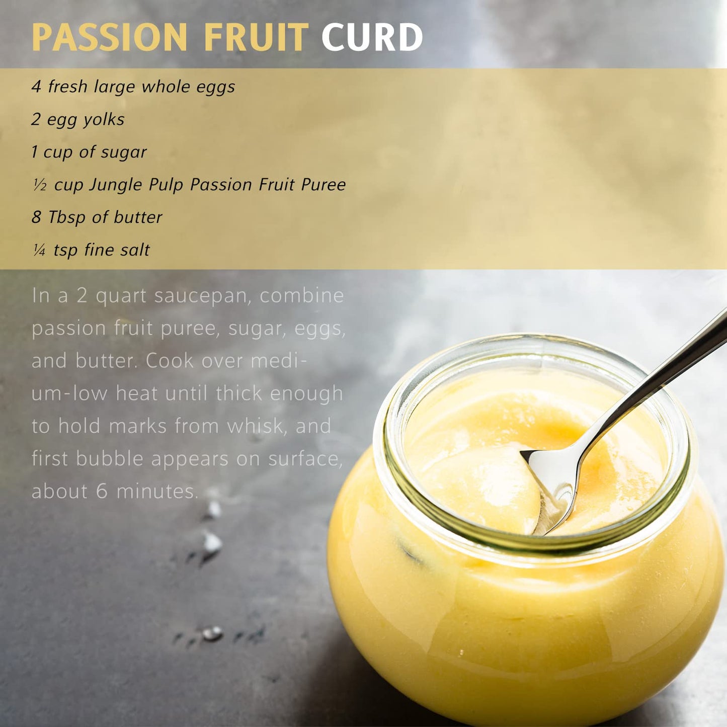 Jungle Pulp Passion Fruit Puree Mix for Drinks and Desserts, 33.81 Fl Oz