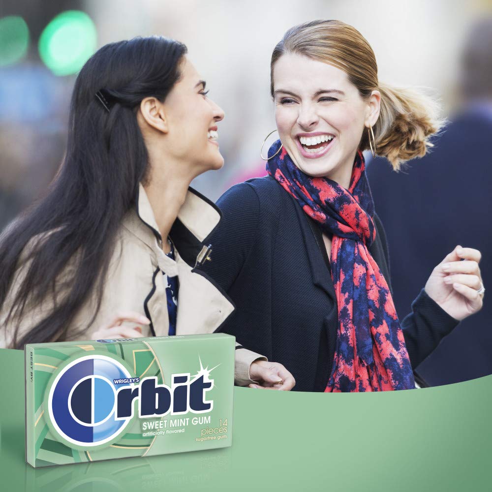ORBIT Gum Bulk Sweetmint Sugarfree Chewing Gum Bulk, 8 Packs of 14 Pieces, Case of 6