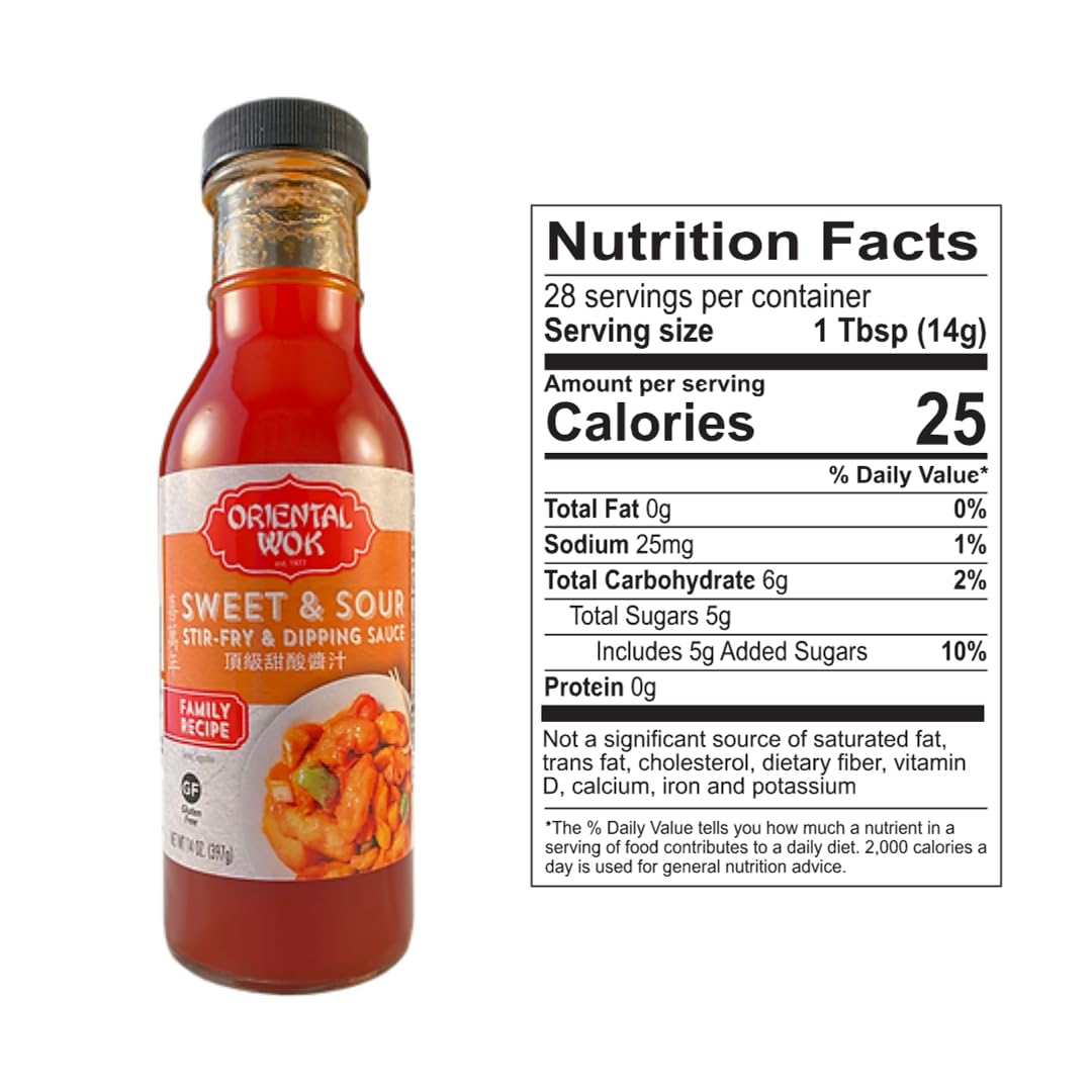Oriental Wok Gourmet Sweet & Sour Stir-Fry & Dipping Sauce, W/Orange, Pineapple Juice, Apple & Ginger Flavor, Blend Of Sweet & T