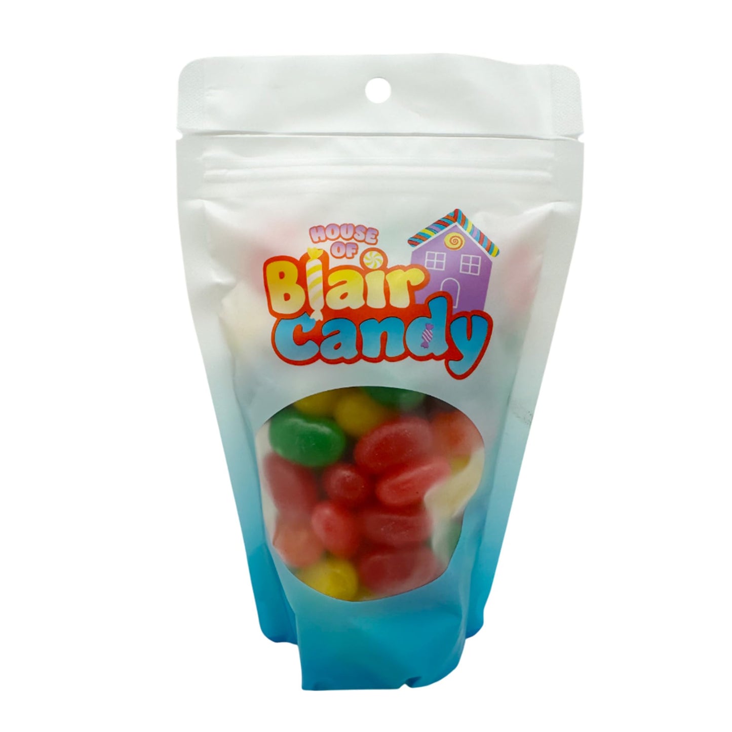 Fruit Flavored Jumbo Jelly Beans - 1 Lb Resealable Stand Up Candy Bag (Approx. 85 Pieces) - Strawberry, Lime, Grape, Lemon, Oran
