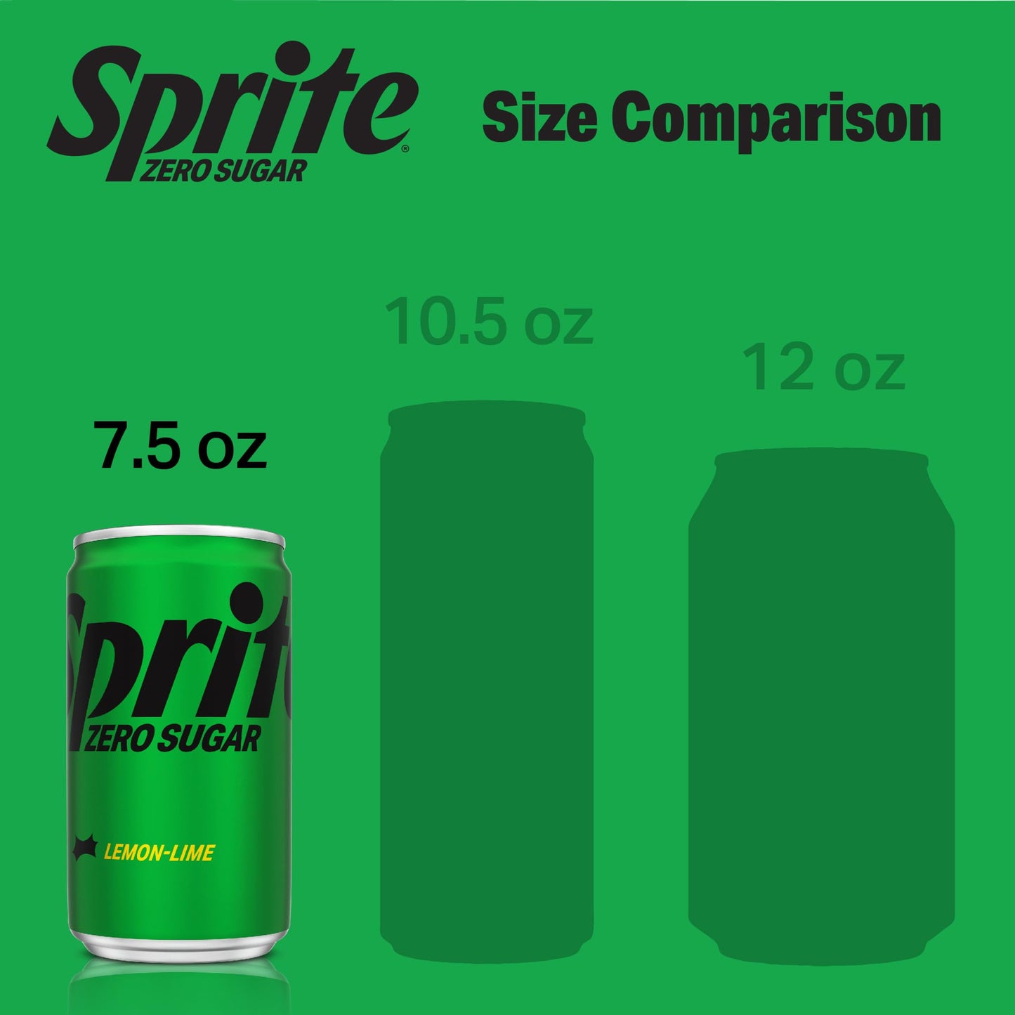 Sprite Zero Sugar Diet Soda, Lemon Lime, 7.5 fl oz, Pack of 10, Clear