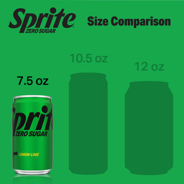 Sprite Zero Sugar Diet Soda, Lemon Lime, 7.5 fl oz, Pack of 10, Clear