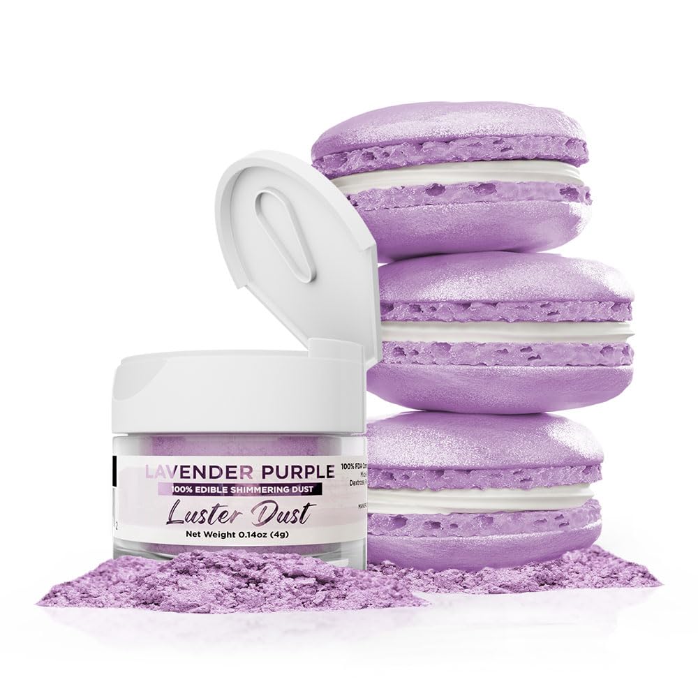 Luster Dust - Lavender Purple (4g 1x Jar) | Edible Vegan Dust & Paint for Cake Decorating, Ice Cream, Desserts, Cocktails and Be