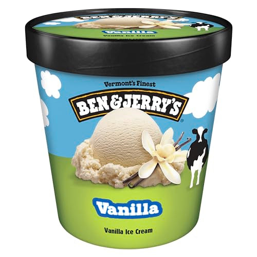 Ben & Jerrys Vanilla Ice Cream Pint Non-GMO 16 oz