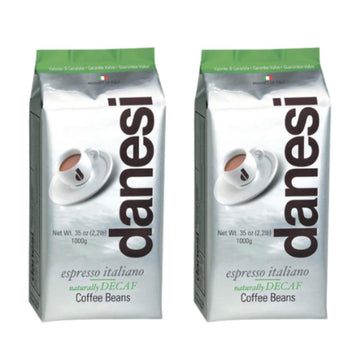 D DANESI CAFFÈ Espresso Coffee Beans - Medium Roast Whole Bean - Decaf - 4.5lb (2.2lb Pack of 2)