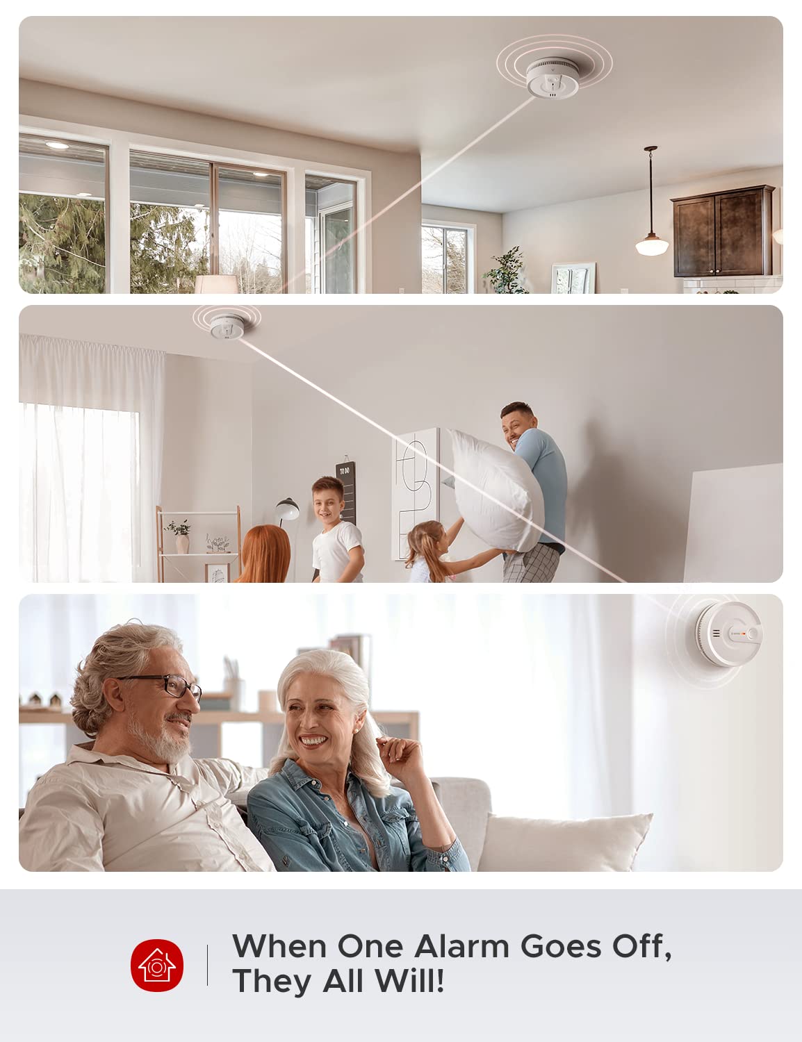 X-Sense Smoke Detector, Wireless Interconnected Smoke Alarm With 10-Year Battery Life And Transmission Range Of Over 820 Ft, Sd2