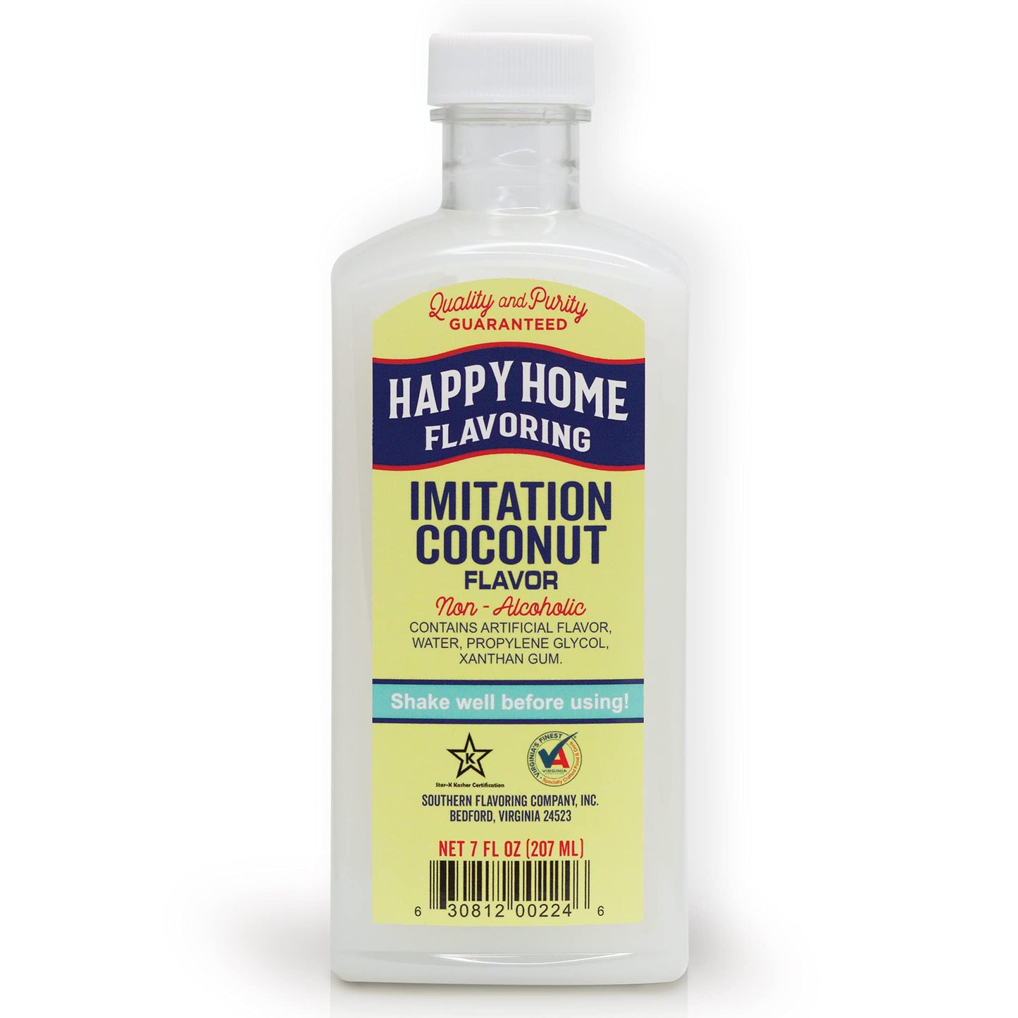 Happy Home Imitation Coconut Flavoring, Non-Alcoholic, Certified Kosher, 7 Fl Oz