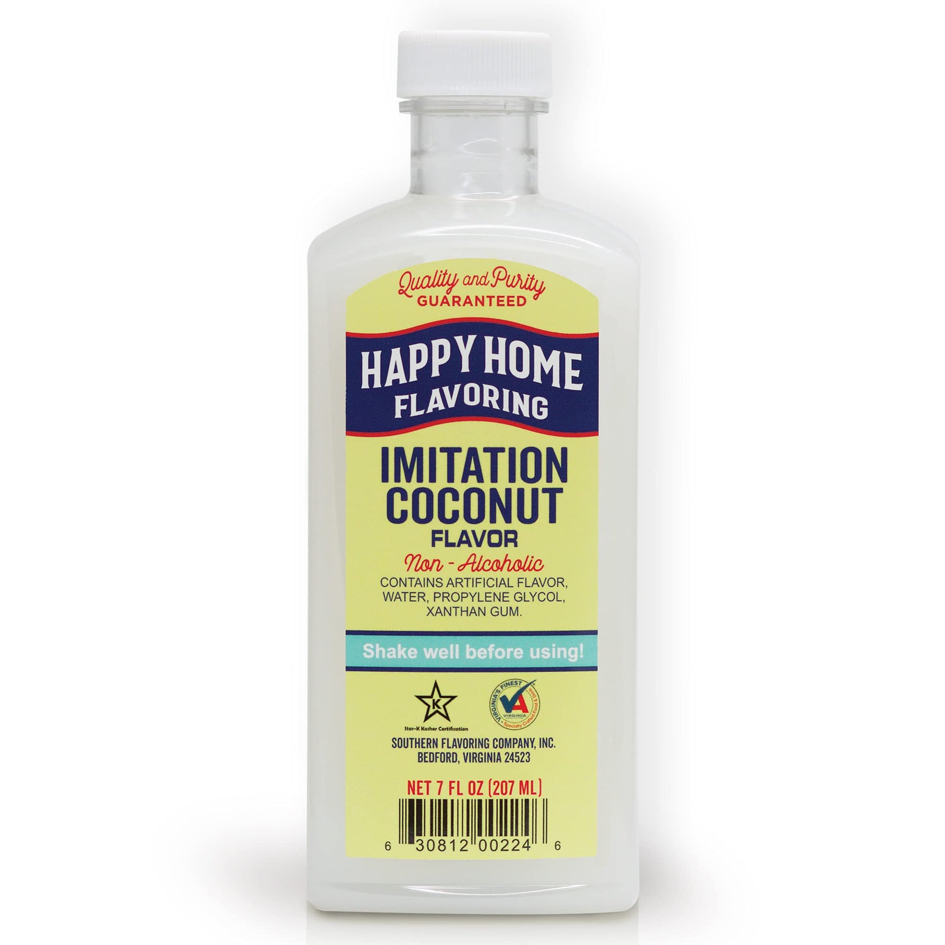 Happy Home Imitation Coconut Flavoring, Non-Alcoholic, Certified Kosher, 7 Fl Oz