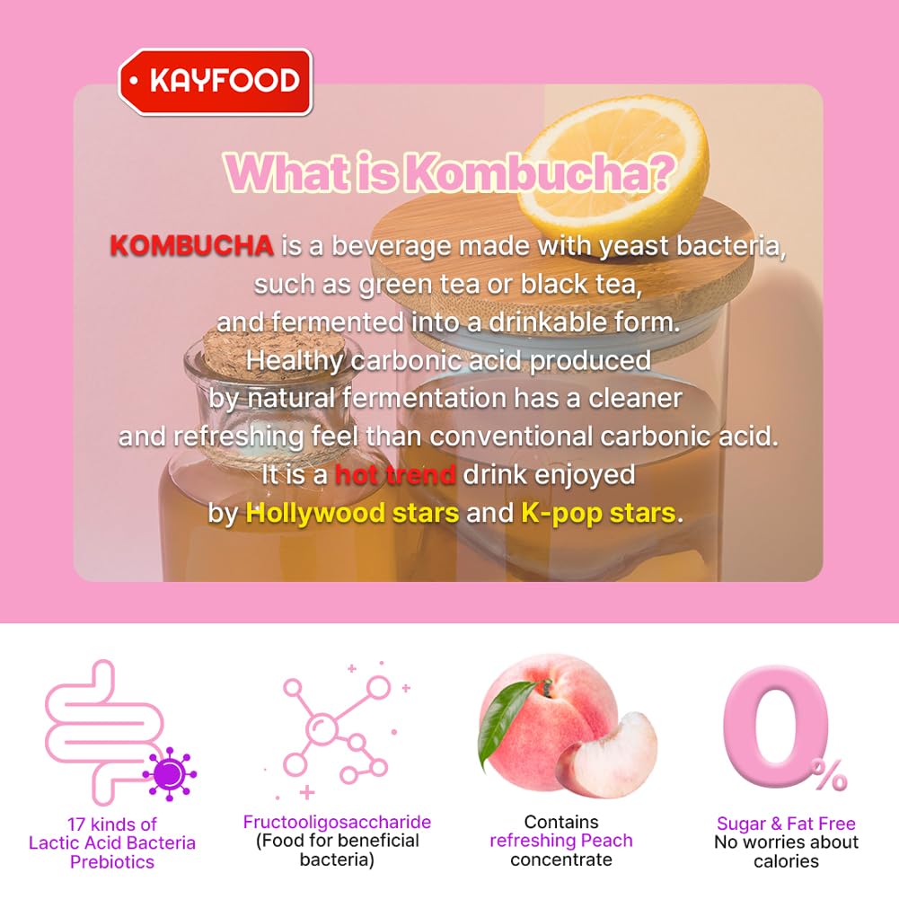 KAYFOOD Garden Daily Kombucha Tea Powdered Mix, Probiotics & Prebiotics, 20 Sticks with Bottle (3.52oz), Zero Sugar, Diet Bevera