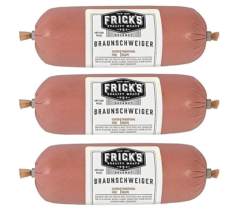 Deli Direct, Frick'S Gourmet Braunschweig German Liver Sausage, 1Lb - 16Oz. (3-Pack)