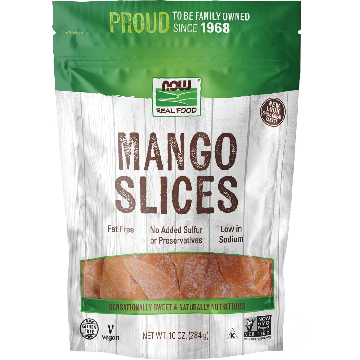 NOW Foods, Mango Slices, No Preservatives or Added Sulfur, Fat-Free and Low-Sodium, 10-Ounce (Packaging May Vary)