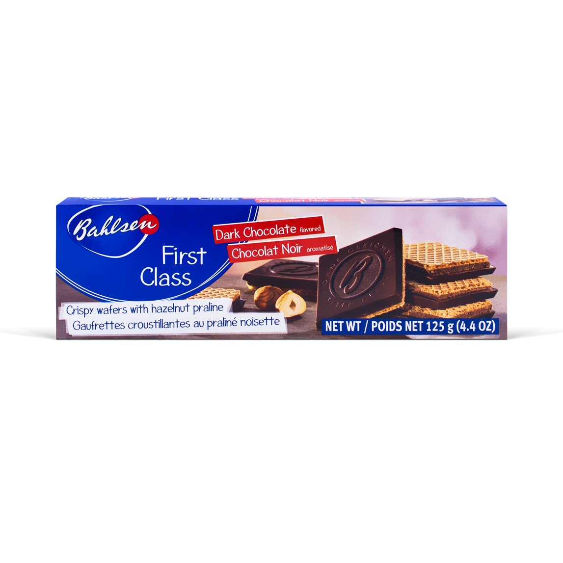 Bahlsen First Class Dark Cookies (1 box) - Hazelnut wafers covered in rich dark European chocolate - 4.4 oz box