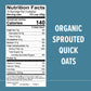 One Degree Organic Foods Sprouted Quick Oats, USDA Organic, Non-GMO Gluten Free Oatmeal, 24 oz., 8 Pack