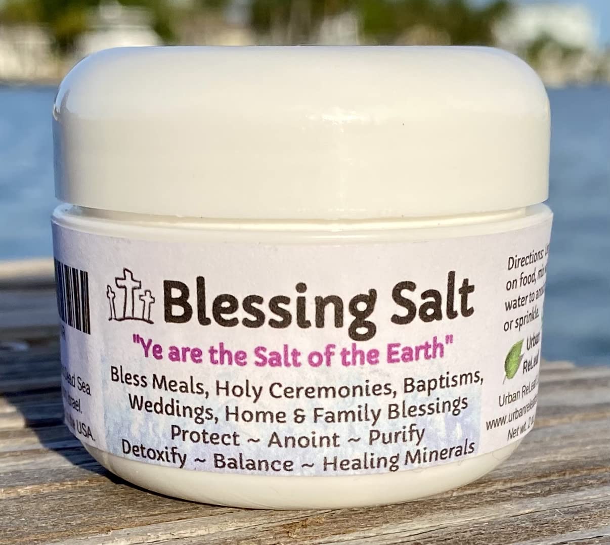 Urban ReLeaf Blessing Salt - Dead Sea Salt for Ceremonies, 2 Ounce, White
