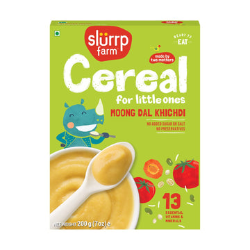 Slurrp Farm Instant Moong Dal Khichdi For Little Ones | No Sugar | No Salt | No Milk | Healthy Cereals For Kids With Real Vegeta
