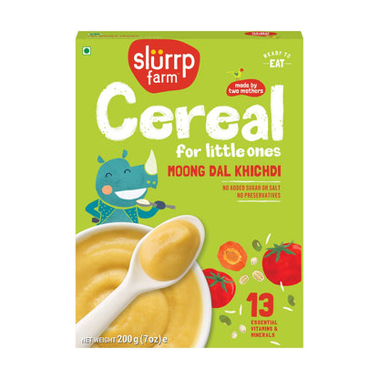 Slurrp Farm Instant Moong Dal Khichdi For Little Ones | No Sugar | No Salt | No Milk | Healthy Cereals For Kids With Real Vegeta
