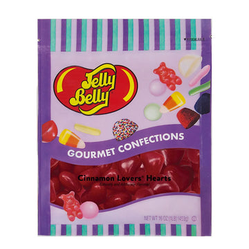 Jelly Belly Cinnamon Lovers Heart-Shaped Jelly Beans - 1 Pound (16 Ounces) of Cinnamon Candies in a Resealable Bag - Genuine, Of