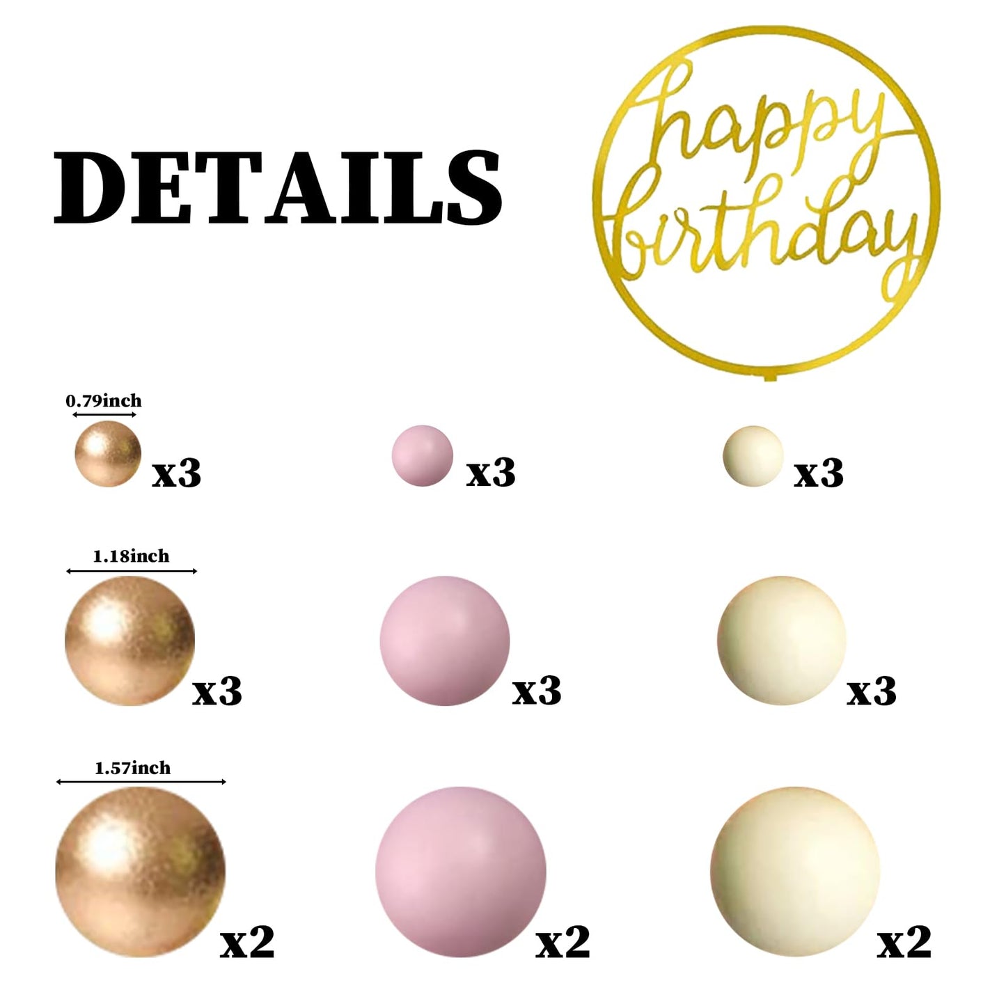 Pink Cake Toppers Pink Gold Cake Decorations For Women Birthday Boho Wedding Pink Cake Decor Birthday Cake Decoration (Pink)
