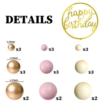 Pink Cake Toppers Pink Gold Cake Decorations For Women Birthday Boho Wedding Pink Cake Decor Birthday Cake Decoration (Pink)