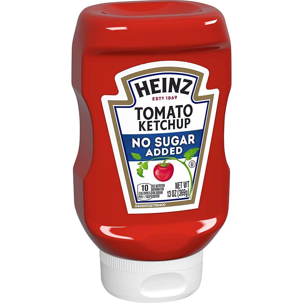 Heinz Tomato Ketchup, No Sugar Added, 13 Ounces (Pack of 2)