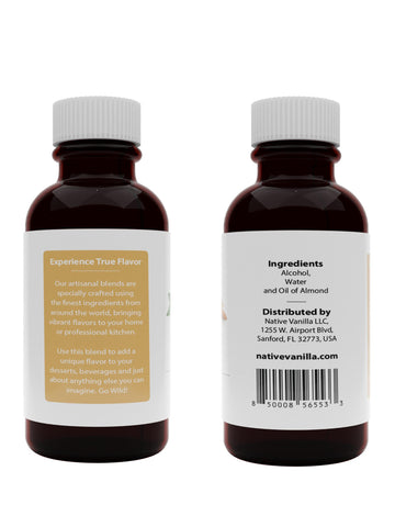 Native Vanilla - Pure Almond Flavor - 4 Fl Oz - Pure Flavors And Extracts - Perfect For Cooking, Baking, And Dessert Crafting