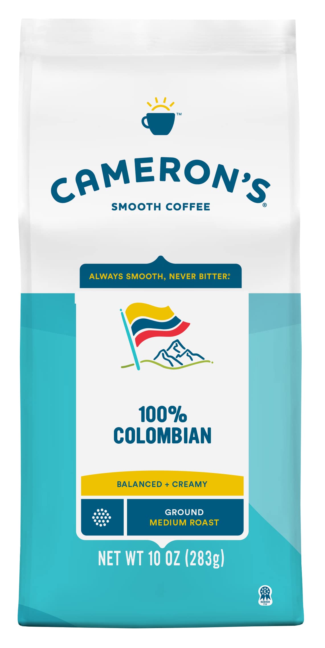 Camerons Coffee 100% Colombian Roasted Ground Coffee, 10 Ounce Bag, Brown