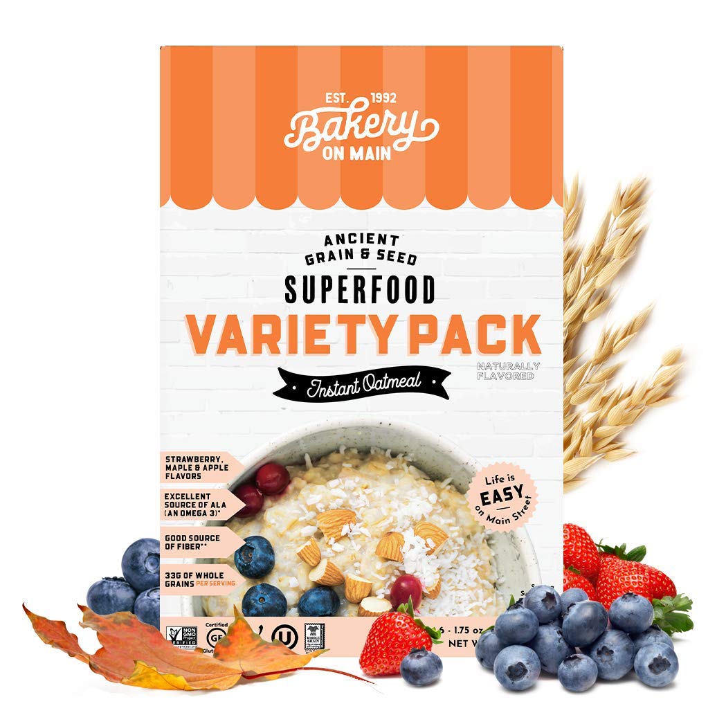 Bakery On Main, Gluten-Free Instant Oatmeal, Vegan & Non GMO - Variety Pack, 10.5oz (Pack of 1)