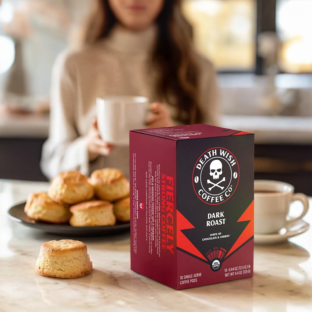 Death Wish Coffee Dark Roast Pods - 30 Count, Compatible with Single Serve Coffee Makers