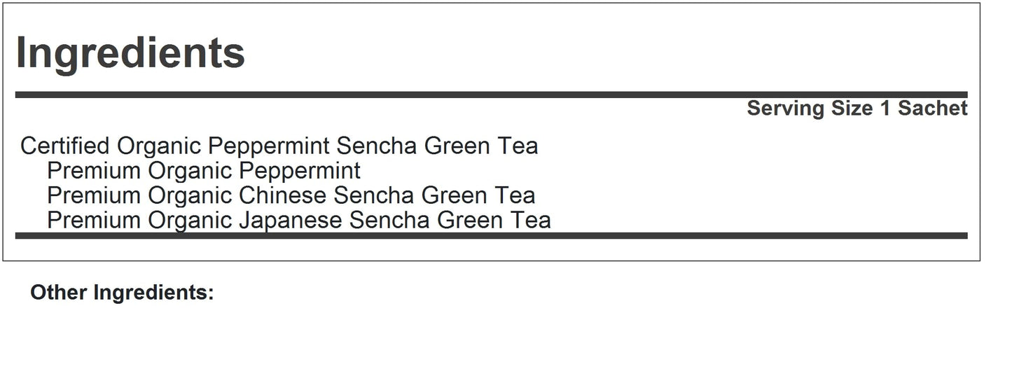 ANDREW LESSMAN Peppermint Green Tea - 60 Sachets - Organic Sencha Green Tea Blend - Refreshing Flavor