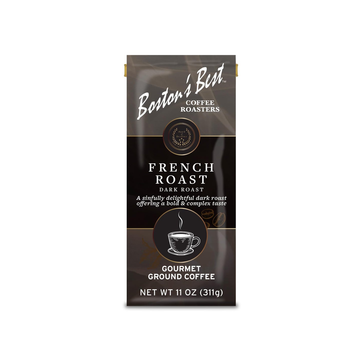 Bostons Best Coffee French Roast - Rich & Bold Dark Roast Ground Coffee, 11 oz. Bag
