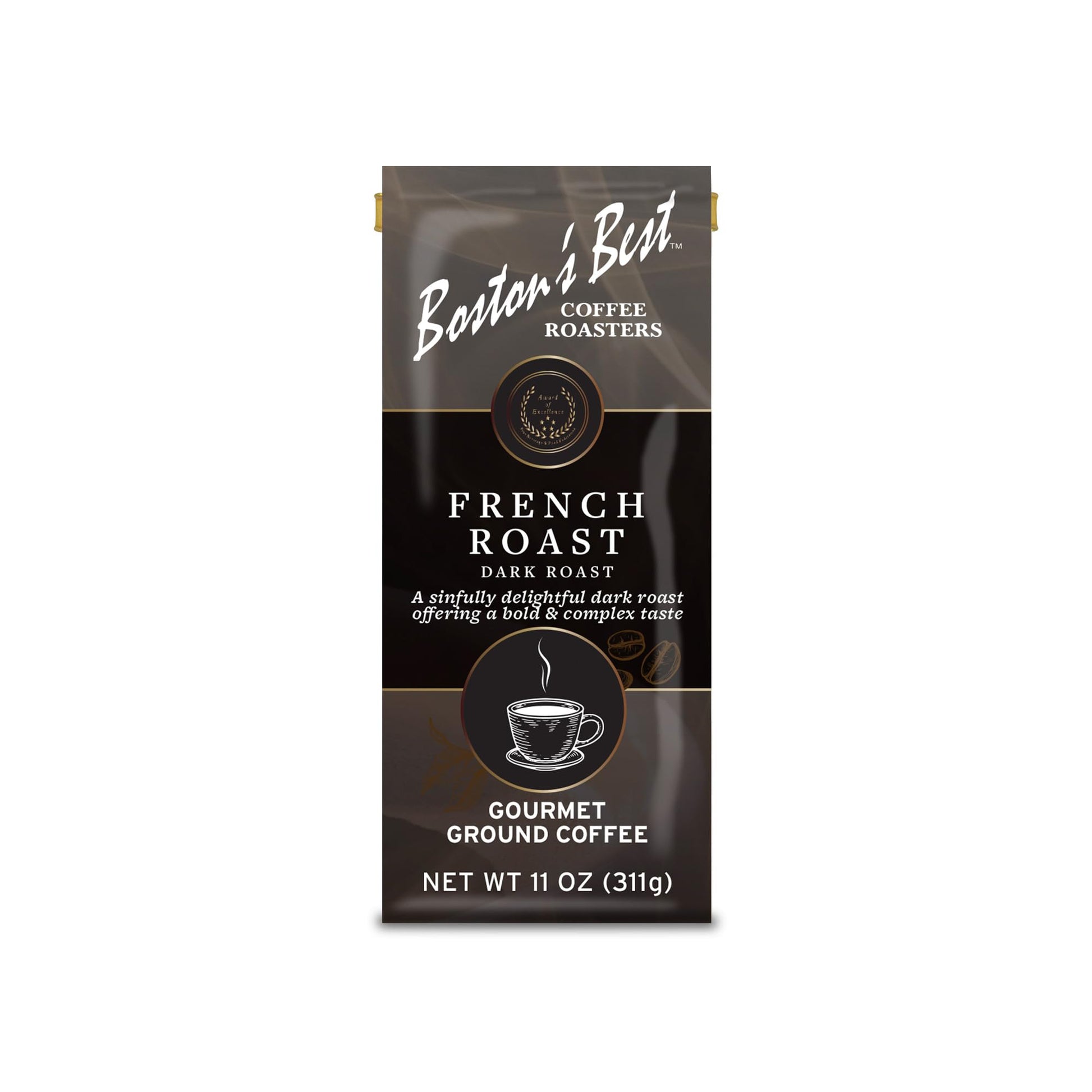 Bostons Best Coffee French Roast - Rich & Bold Dark Roast Ground Coffee, 11 oz. Bag