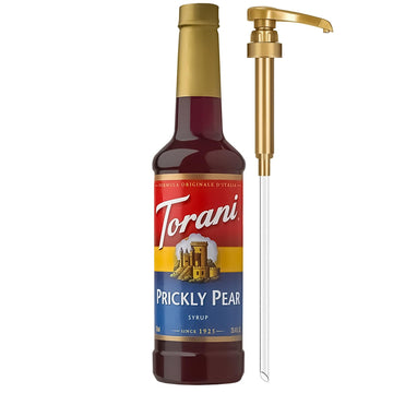 Torani Prickly Pear Syrup for Drinks, Flavoring for Iced Tea, Lemonade, Sodas, and Cocktails, Pump Included, 25.4 Oz