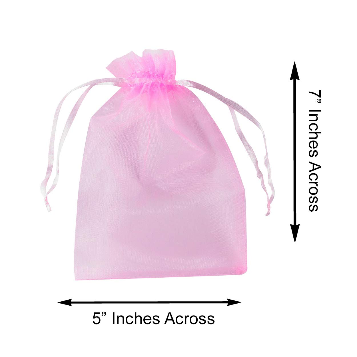 100 Pack 5X7 Inch Mini Sheer Drawstring Organza Transparent Bags Jewelry Sack Pouches For Wedding, Party Decorations, Arts  Craf