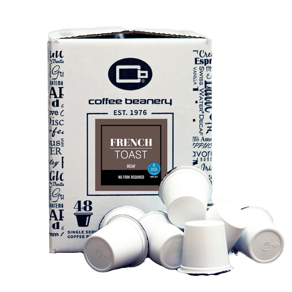 Coffee Beanery French Toast Decaf Coffee Pods, 48ct Bulk, Medium Roast Arabica Coffee