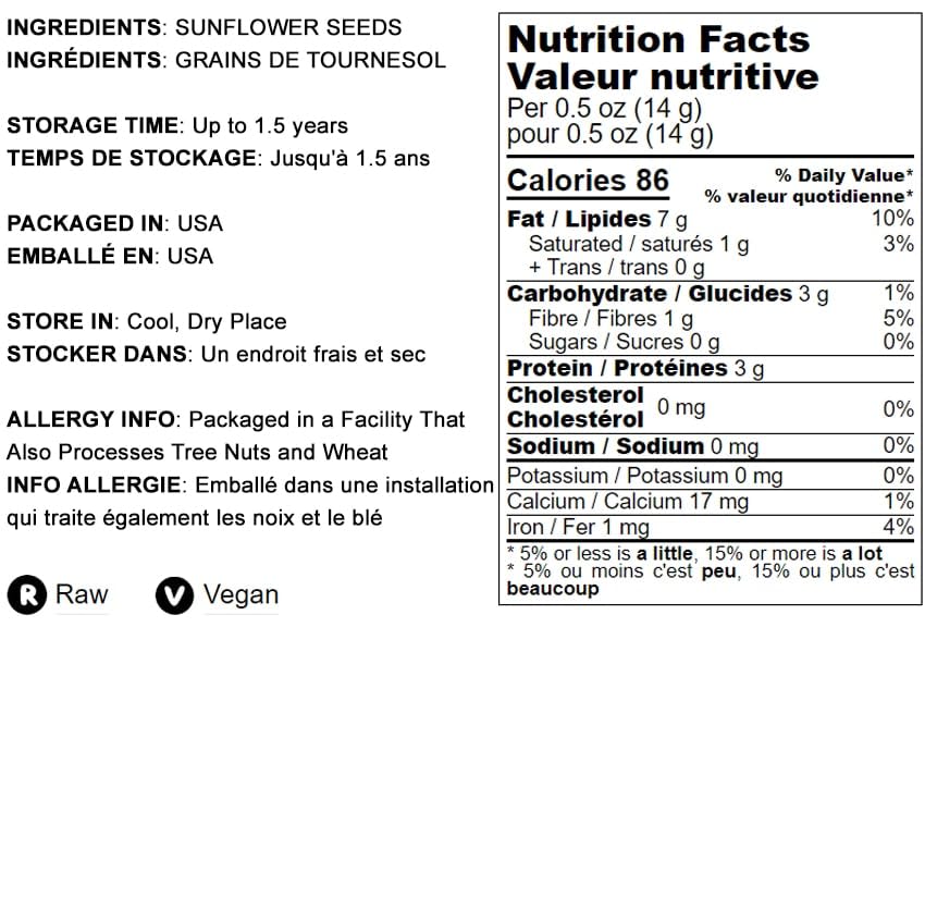 Food to Live Raw Sunflower Seeds in Shell, 6 Ounces - Nutty Snack, Preservative-Free, Great Source of Protein and Fiber