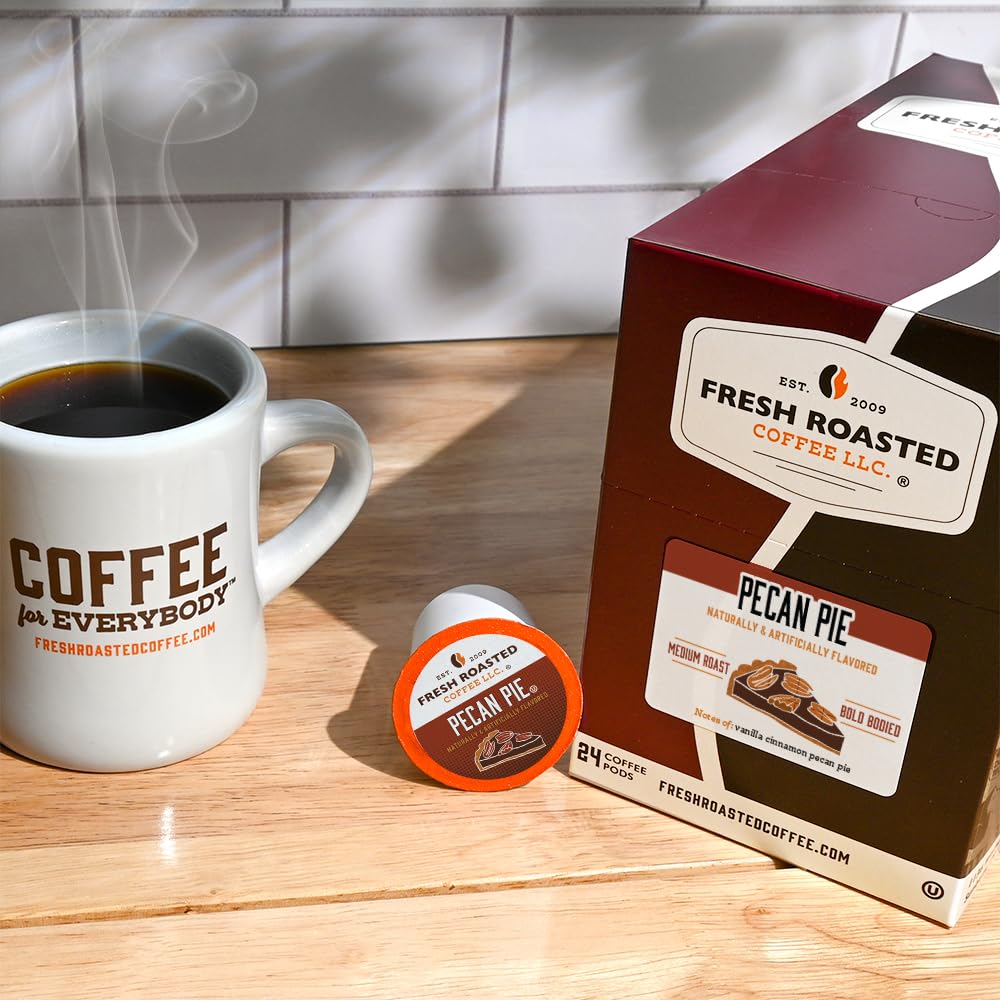 Fresh Roasted Coffee, Pecan Pie, Flavored Coffee Pods, 72 Count