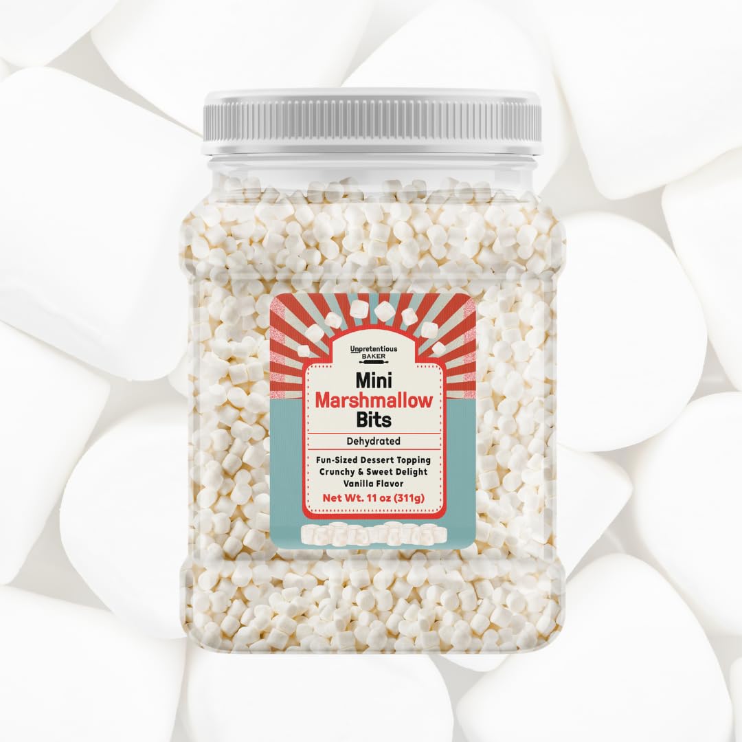 Unpretentious Mini Dehydrated Marshmallow Bits, 11 Oz, Topper For Cereal, Ice Cream, And Desserts