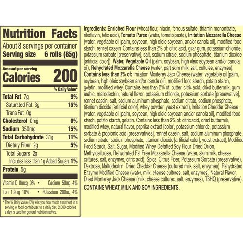 Totinos Pizza Rolls, Triple Cheese Flavored, Frozen Snacks, 50 Rolls, 24.8 oz