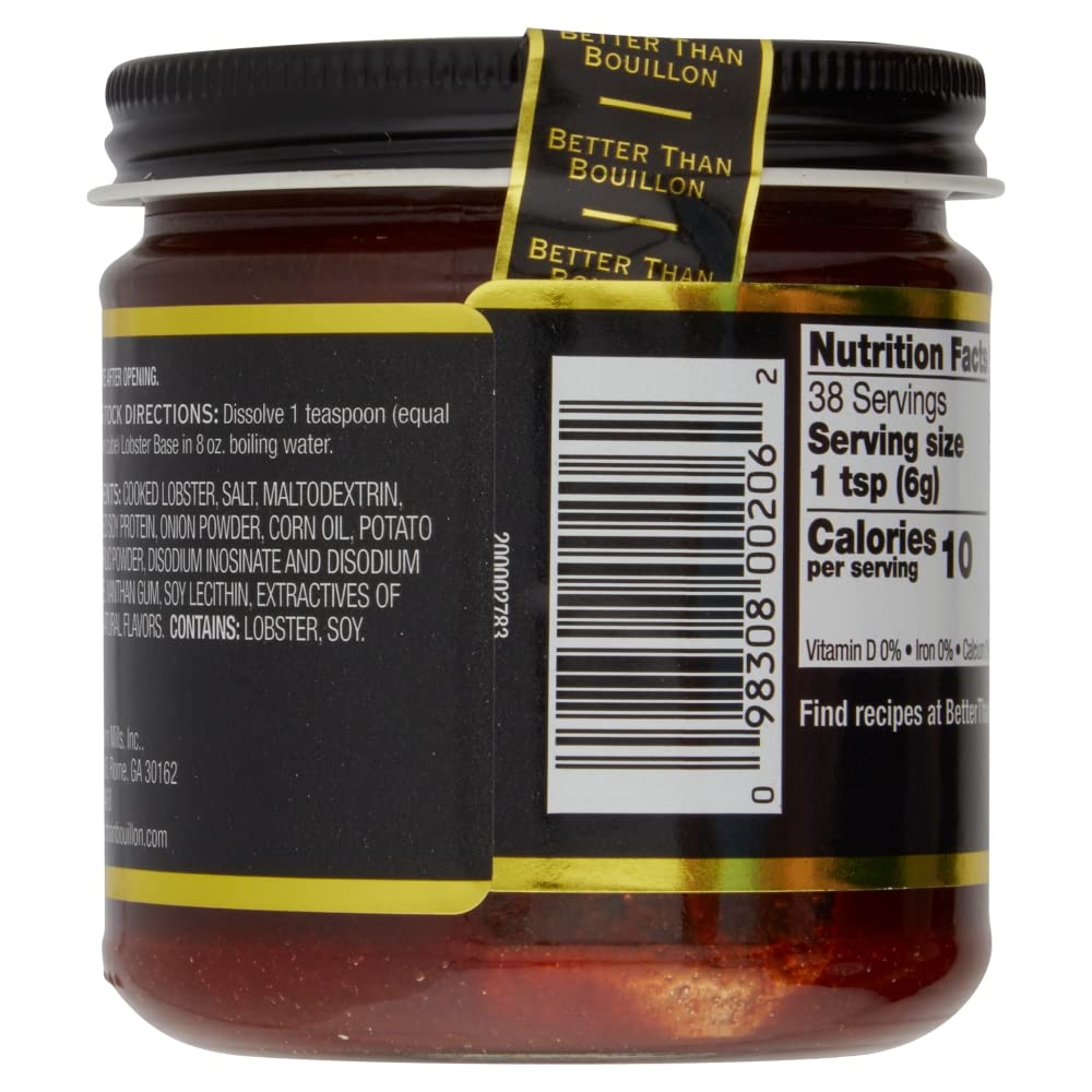 Better Than Bouillon Lobster Base, 8-Ounce Jar (Pack of 2), Makes 9.5 Quarts of Broth, 38 Servings, Made with Cooked Lobster