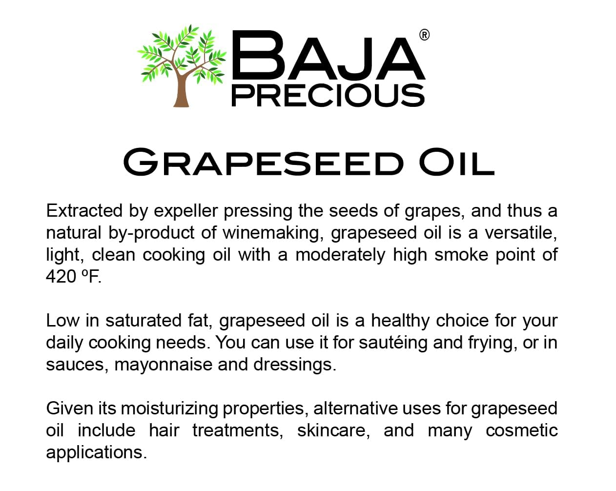 Baja Precious G seed Oil - 128 Fl Oz (1 Gallon) - Cooking Oil, High-Quality, Versatile Use
