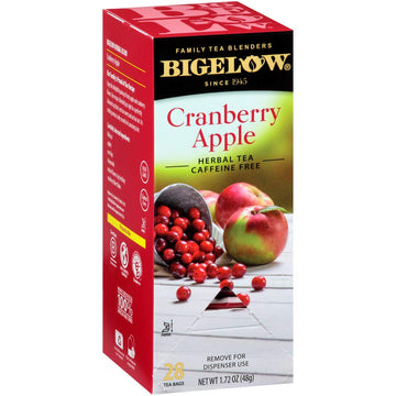 Bigelow Cranberry Apple Herbal Tea Bags 28-Count Box (Pack Of 1) Cranberry Apple Hibiscus Flavored Herbal Tea Bags All Natural N