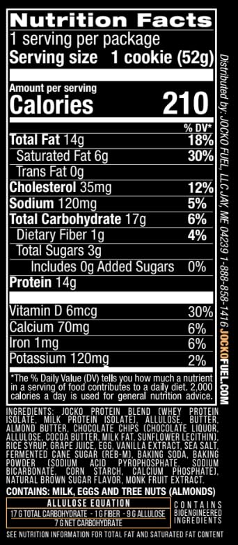 Jocko Fuel High Protein Keto Cookies - 14g Protein, 12 Pack, Chocolate Chip, 1.83 Ounce Each
