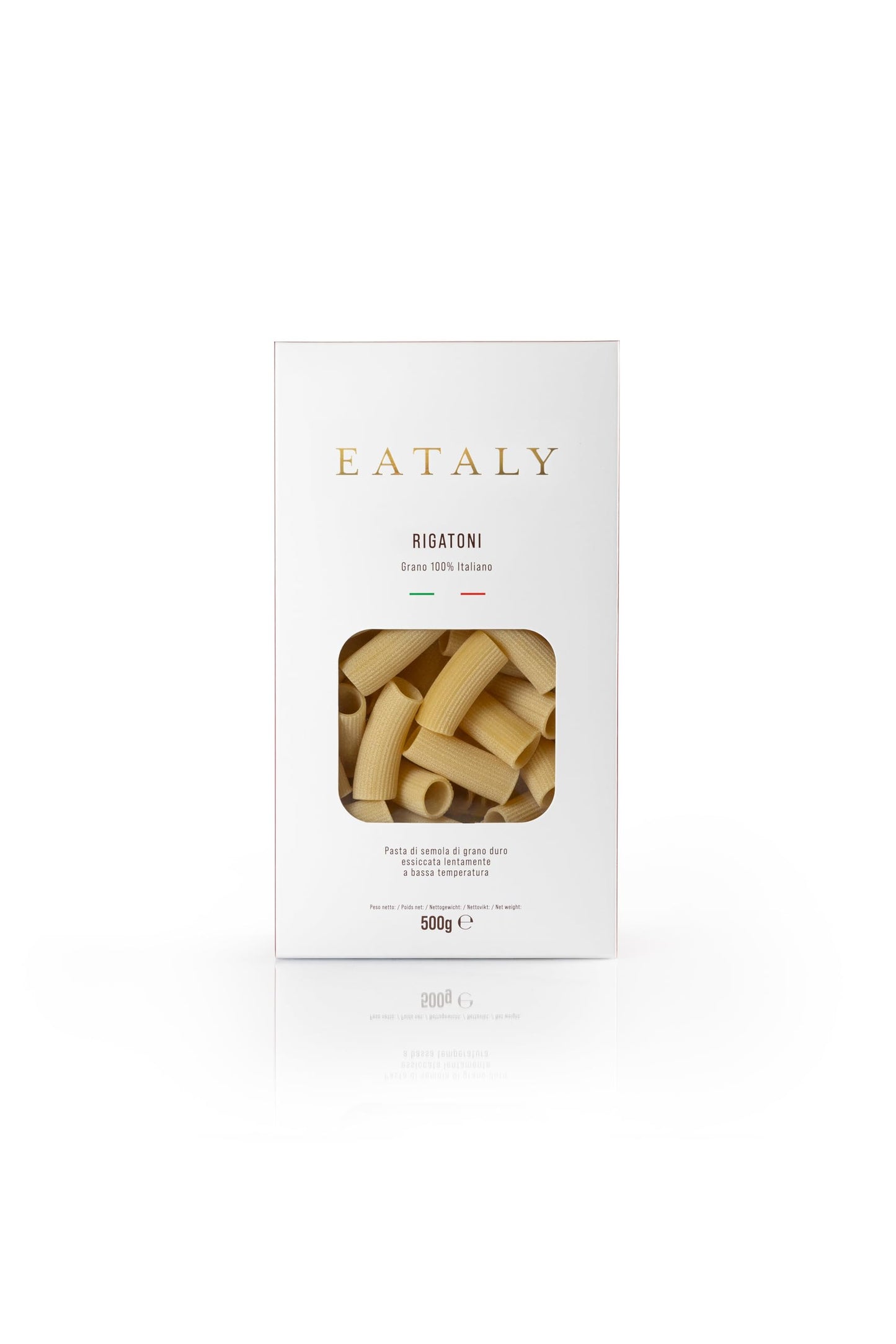 Eataly Italian Rigatoni Pasta Noodles - 500G (17 Oz.) Box -Authentic Duflavor Blend Semolina Wheat - Made In Italy- Dried Pasta For Gourmet Dining  1 Pack