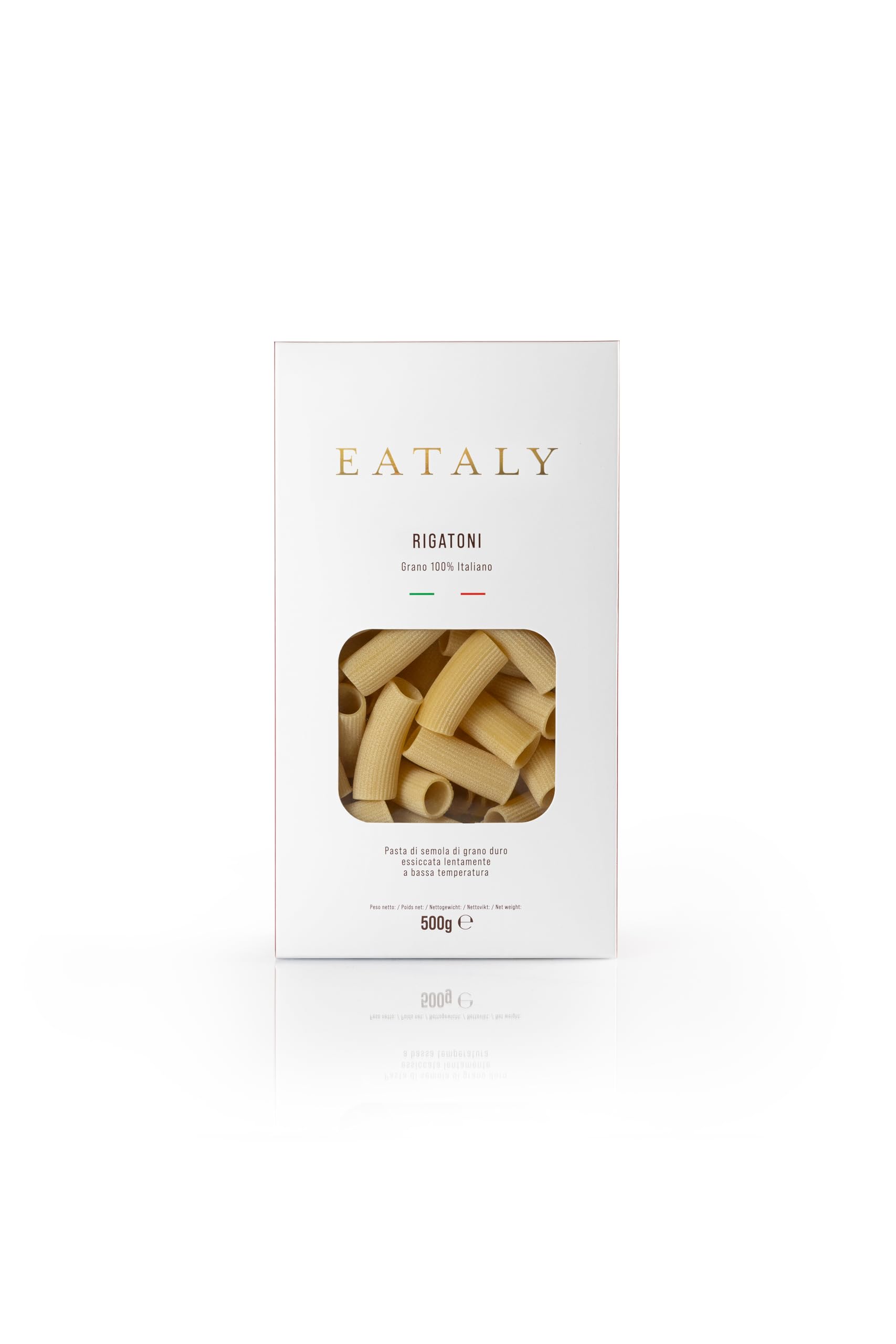 Eataly Italian Rigatoni Pasta Noodles - 500G (17 Oz.) Box -Authentic Duflavor Blend Semolina Wheat - Made In Italy- Dried Pasta For Gourmet Dining  1 Pack